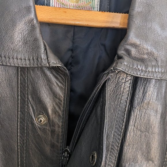 Men's Leather Bomber Jacket - Picture 2 of 7